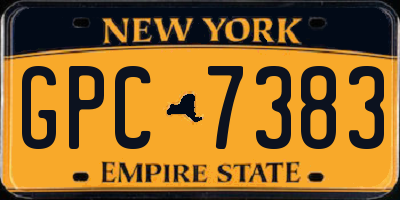 NY license plate GPC7383