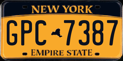 NY license plate GPC7387