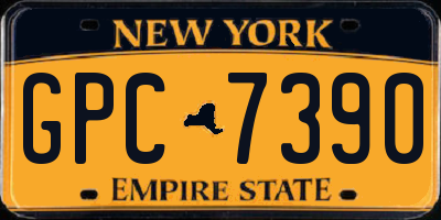 NY license plate GPC7390