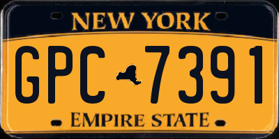 NY license plate GPC7391