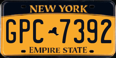 NY license plate GPC7392
