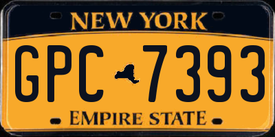 NY license plate GPC7393