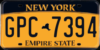 NY license plate GPC7394