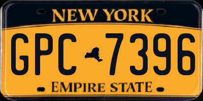 NY license plate GPC7396