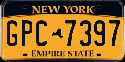 NY license plate GPC7397