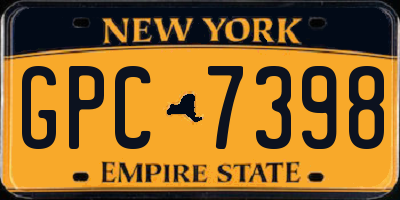 NY license plate GPC7398