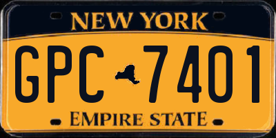 NY license plate GPC7401