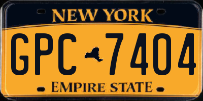 NY license plate GPC7404