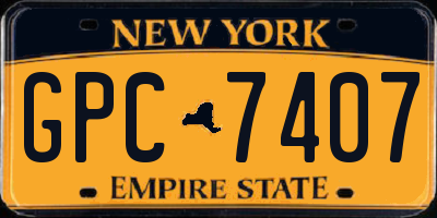 NY license plate GPC7407