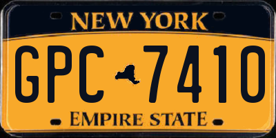 NY license plate GPC7410