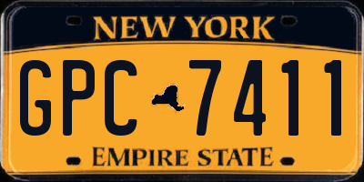 NY license plate GPC7411