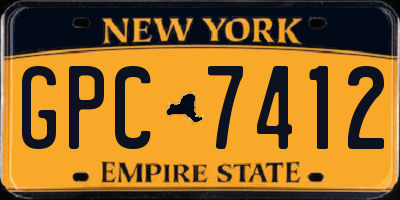 NY license plate GPC7412