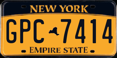 NY license plate GPC7414