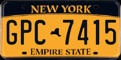 NY license plate GPC7415