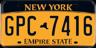 NY license plate GPC7416