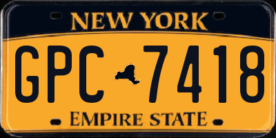 NY license plate GPC7418