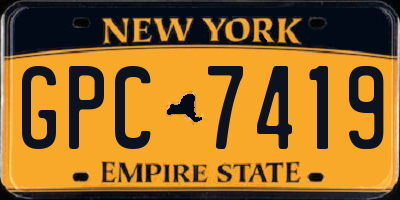 NY license plate GPC7419