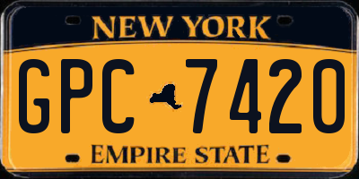 NY license plate GPC7420