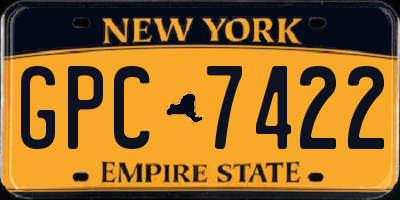 NY license plate GPC7422