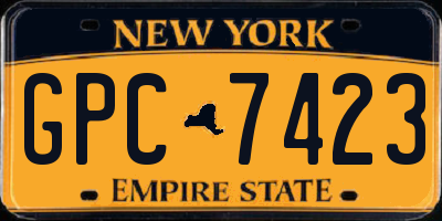 NY license plate GPC7423