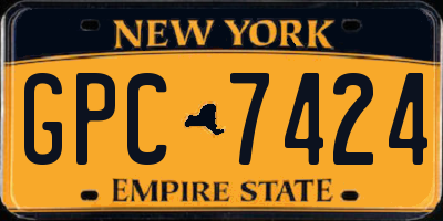 NY license plate GPC7424