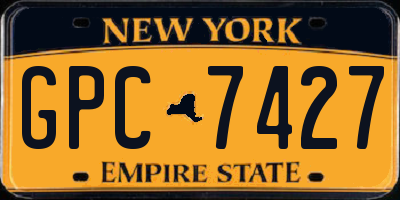 NY license plate GPC7427