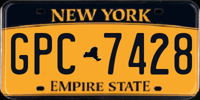 NY license plate GPC7428