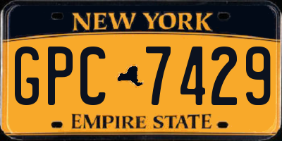 NY license plate GPC7429