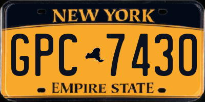 NY license plate GPC7430