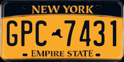 NY license plate GPC7431