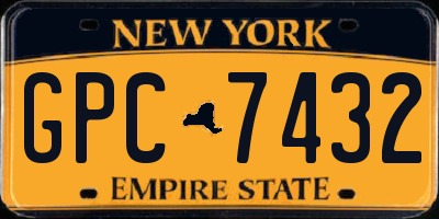 NY license plate GPC7432