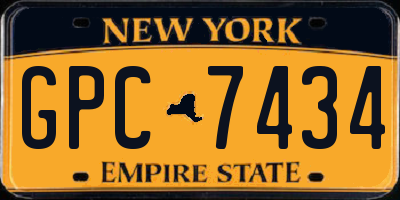 NY license plate GPC7434