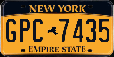 NY license plate GPC7435