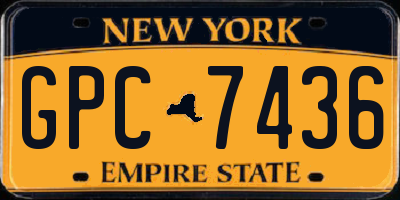NY license plate GPC7436