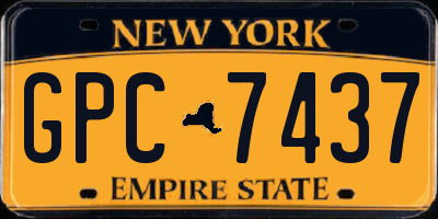 NY license plate GPC7437