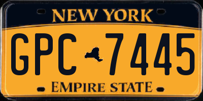 NY license plate GPC7445