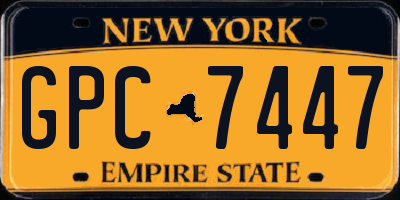 NY license plate GPC7447