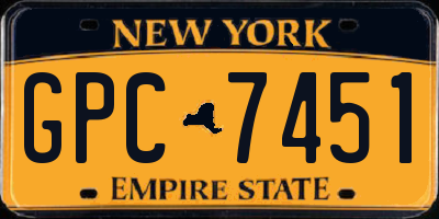 NY license plate GPC7451