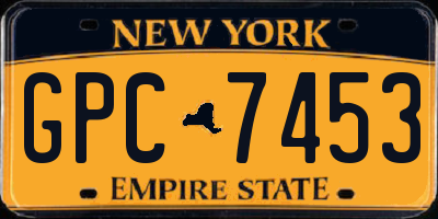 NY license plate GPC7453