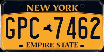NY license plate GPC7462