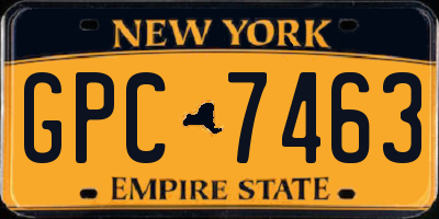 NY license plate GPC7463