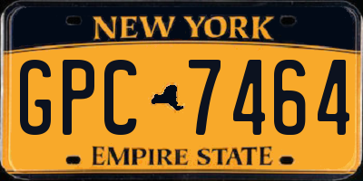 NY license plate GPC7464