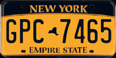 NY license plate GPC7465