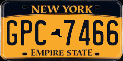 NY license plate GPC7466