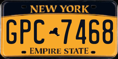 NY license plate GPC7468