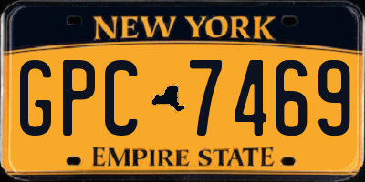 NY license plate GPC7469