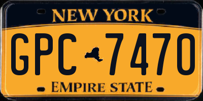 NY license plate GPC7470