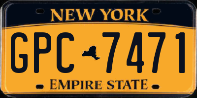 NY license plate GPC7471