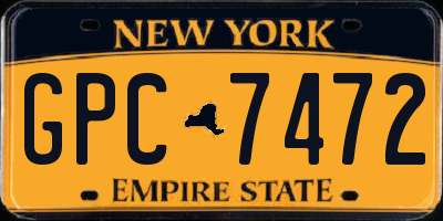 NY license plate GPC7472