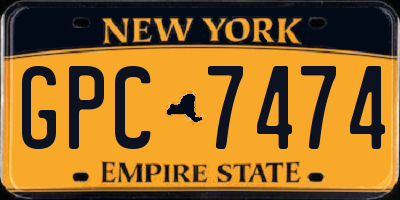 NY license plate GPC7474